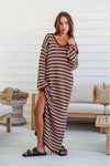 Nel Knit Maxi Dress Chocolate/Cream