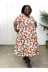 Marlee Floral Dress Toffee/Cream