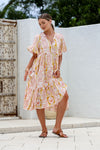 Willow Ruffle Dress Sunset