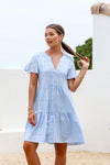 Larisa Button Dress Blue