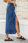 Arabella Denim Maxi Skirt Dark Blue