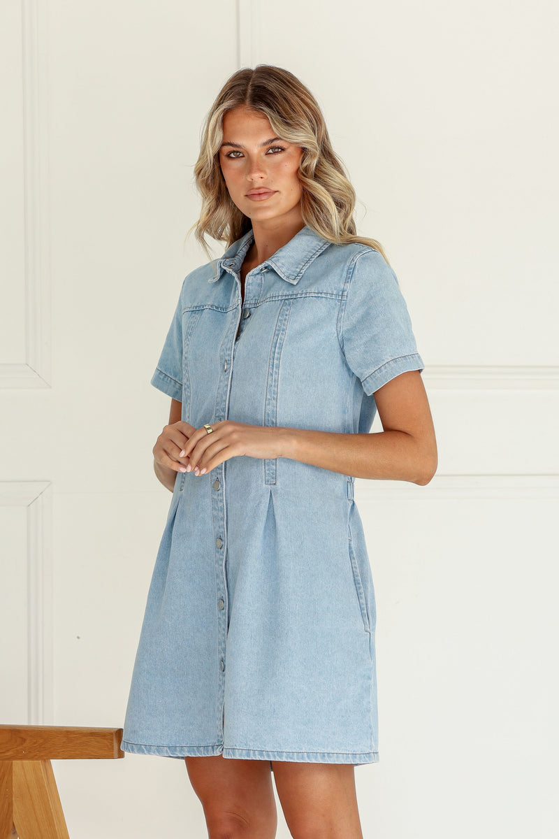 Marcia Denim Dress Light Blue