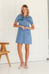 Sierra Denim Dress Mid Blue