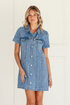 Sierra Denim Dress Mid Blue