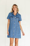 Sierra Denim Dress Mid Blue