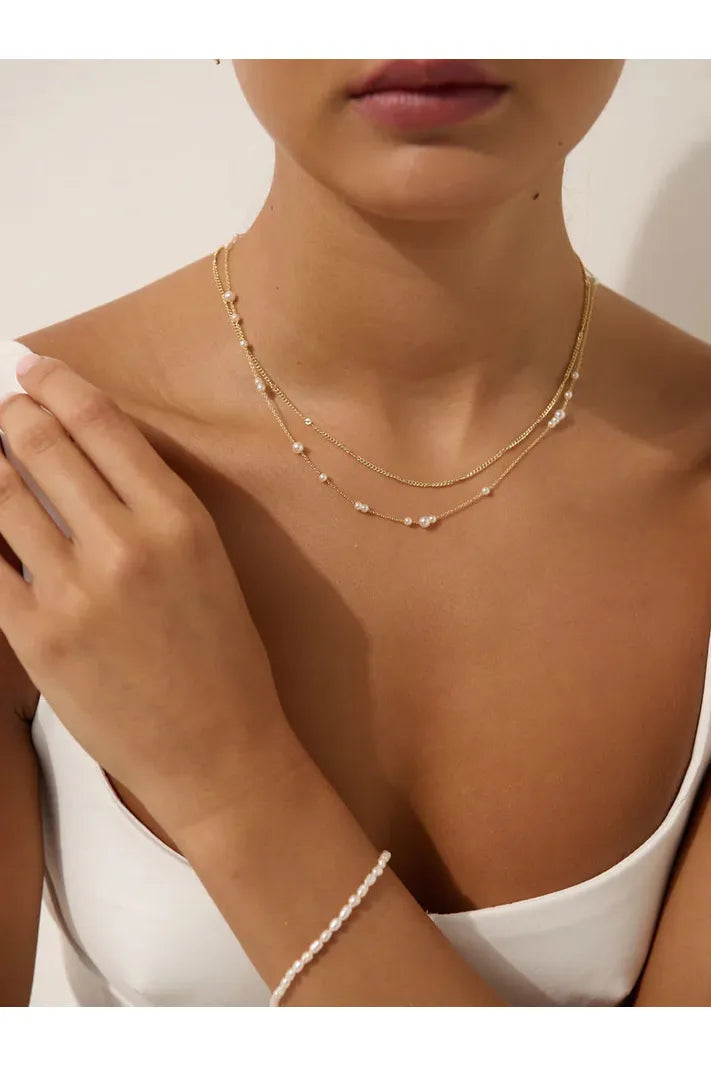 Mini Pearl 18K Gold Plated Necklace