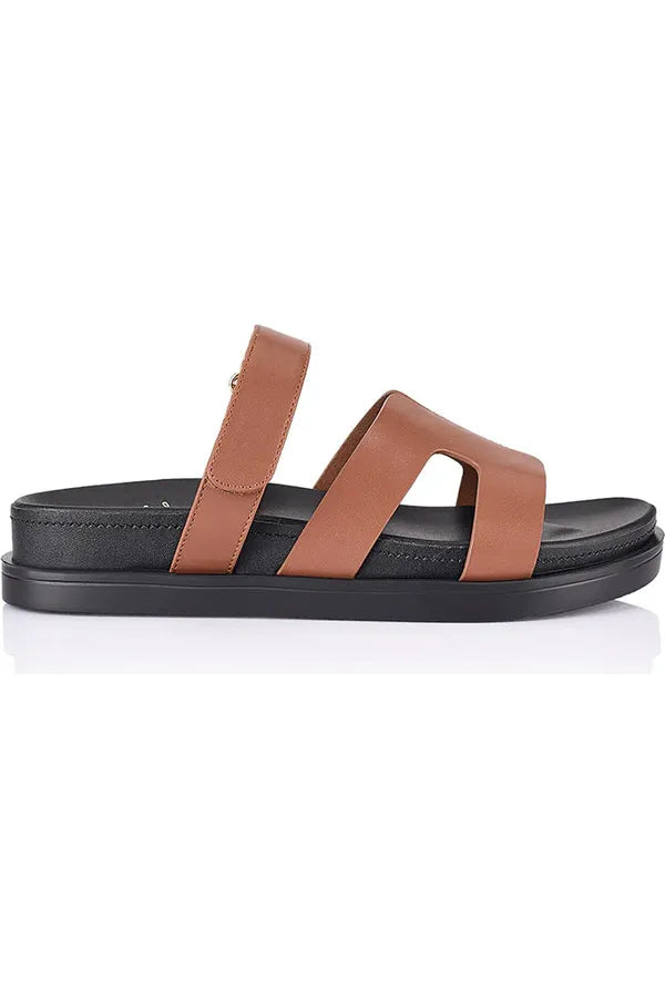 Oswald Footbed Slides Cognac