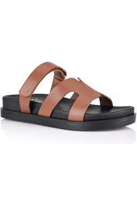 Oswald Footbed Slides Cognac