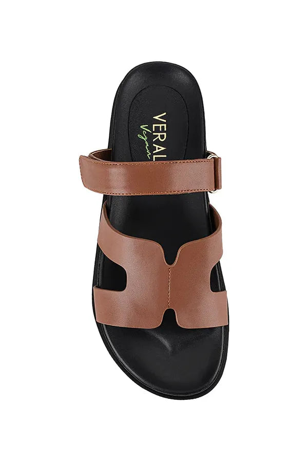 Oswald Footbed Slides Cognac