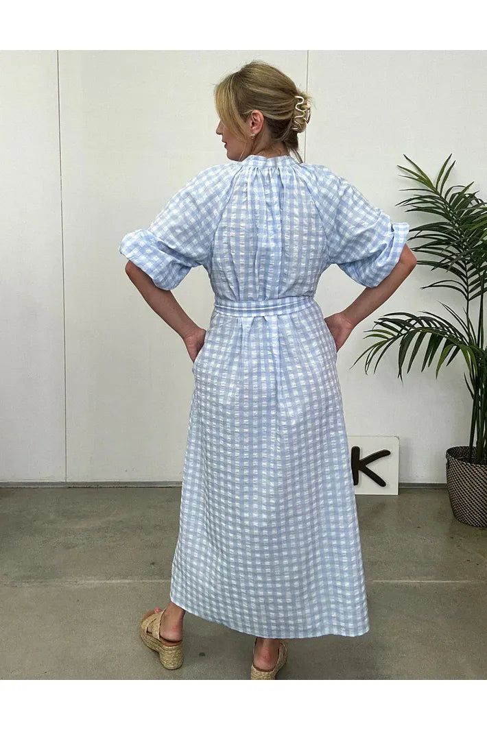 Penny Gingham Dress Blue