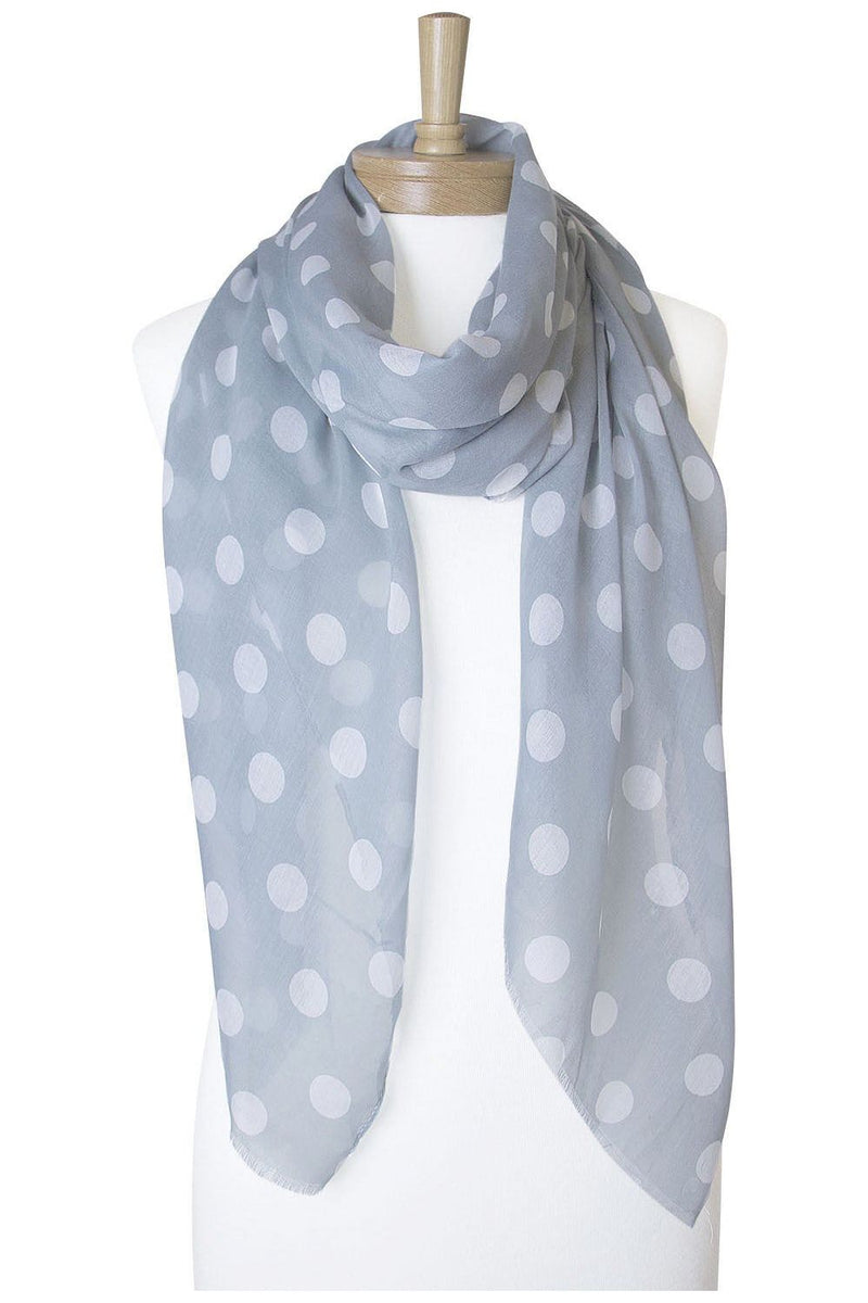 Polka Dot Scarf Grey