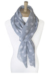 Polka Dot Scarf Grey