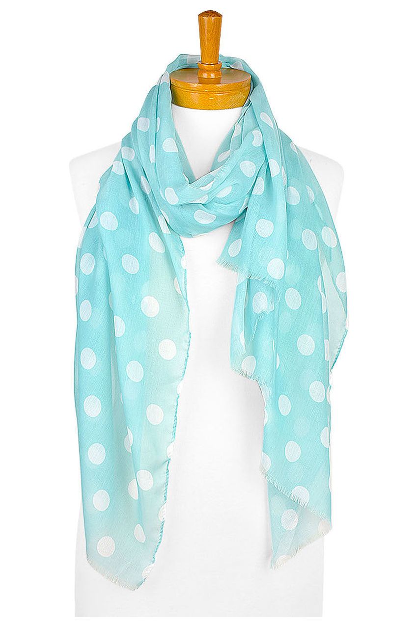 Green polka dot scarf sale