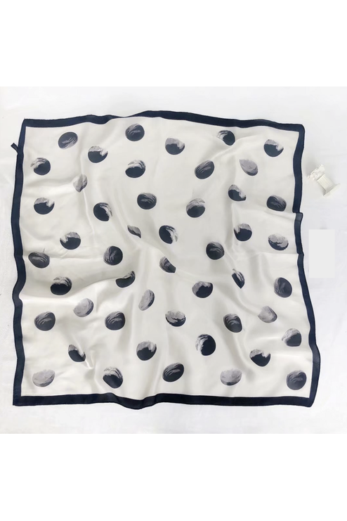 Polka Dot Scarf White