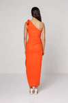 Alia One Shoulder Maxi Dress Blood Orange