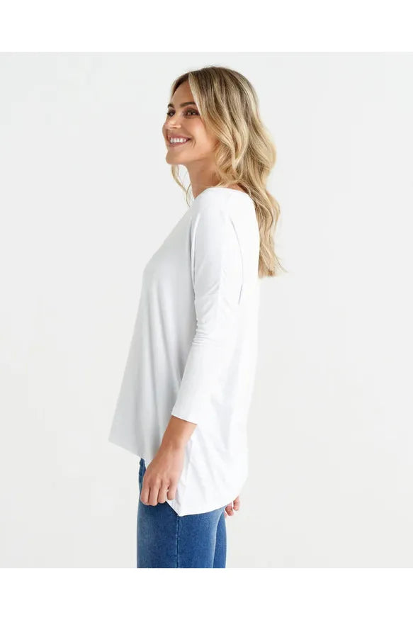 Geneva V-Neck Top White