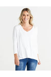 Geneva V-Neck Top White