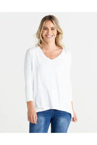 Geneva V-Neck Top White