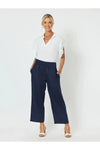 Lara Wide Leg Linen Pant Navy