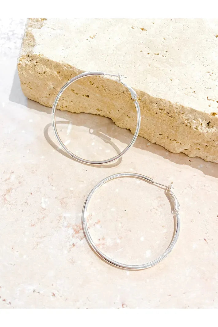 50mm Classic Sterling Silver Hoop