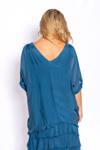 Renata Silk Top Petrol