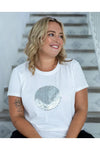 Circle Sequin Tee White