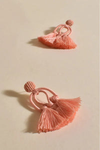 Fanned Out Tassel Earring Peach