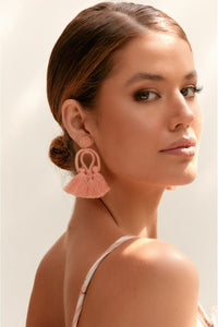 Fanned Out Tassel Earring Peach