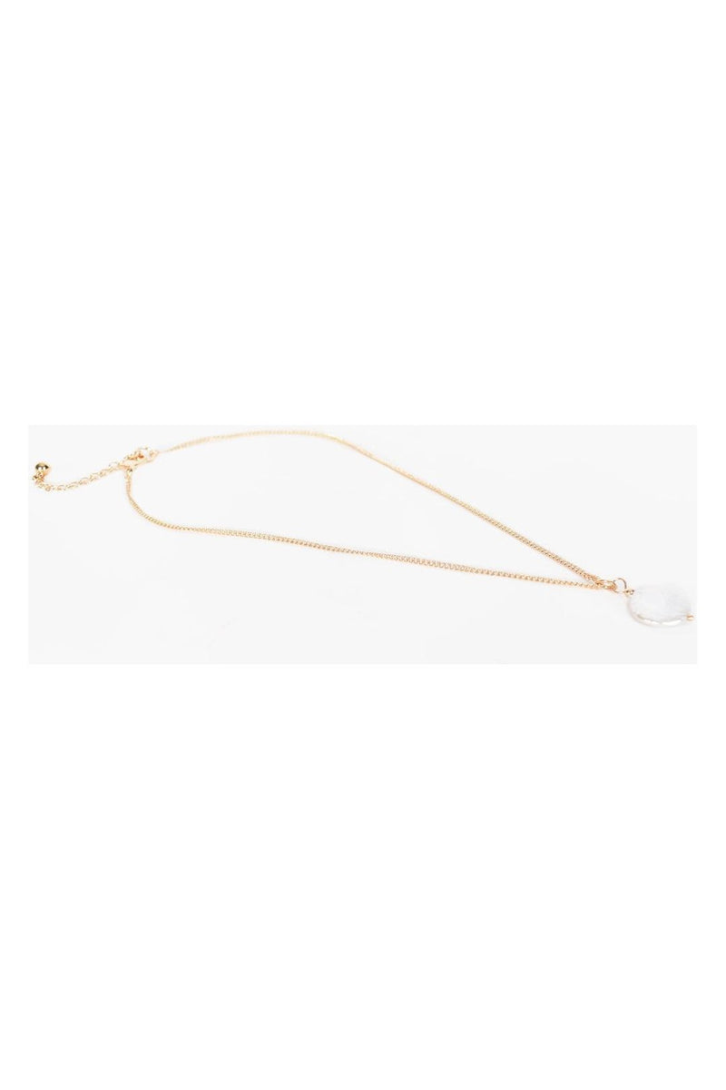 Simple Pearl Drop Layering Necklace Gold