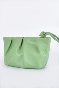 Hadley Pleat Knot Clutch Mint