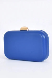 Celeste Sleek Structured Clutch Blue