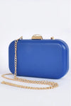 Celeste Sleek Structured Clutch Blue