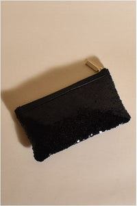 Juliet Sequin Pouch Black