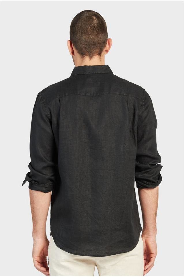 Hampton L/S Linen Shirt Black