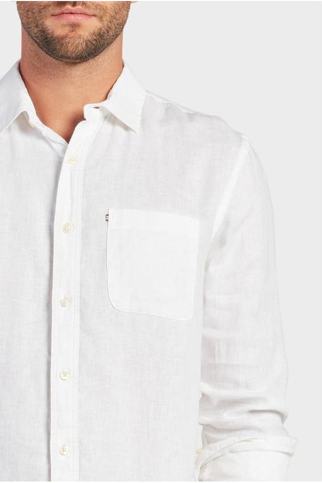 Hampton L/S Linen Shirt White