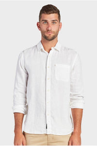 Hampton L/S Linen Shirt White