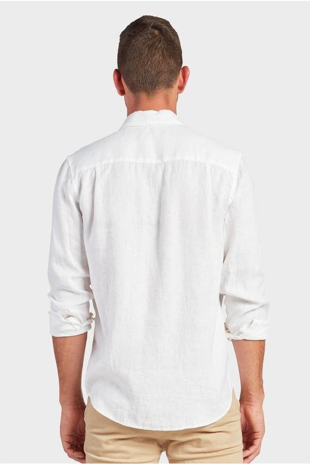 Hampton L/S Linen Shirt White