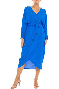 Noa Long Slv Dress Cobalt