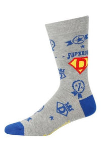 Super Dad Bamboo Sock Grey